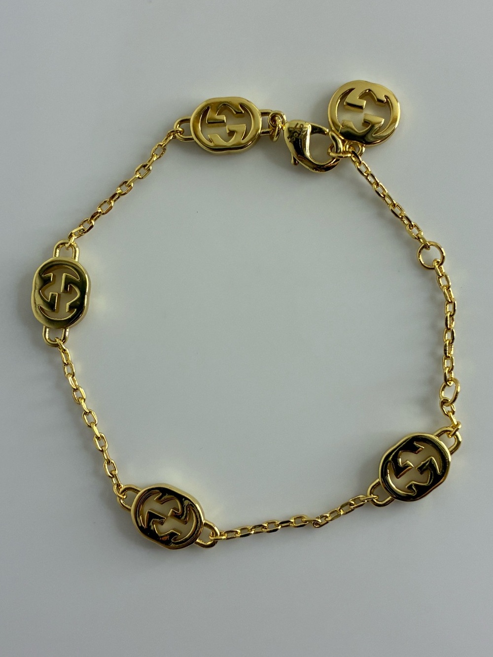Vintage Gold Interlocking Link Bracelet